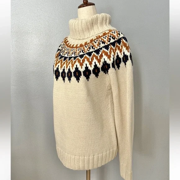 RACHEL ZOE FAIR ISLE NORDIC COWL NECK SWEATER - Picture 4 of 12